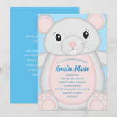 Muismuis - Birthday Party Blue Kaart (Voorkant / Achterkant)