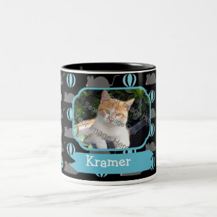 Muismuis Mannelijke kat Naam en fotokoffiehandjes Tweekleurige Koffiemok