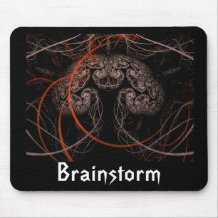 Muismuis met brainstorm muismat
