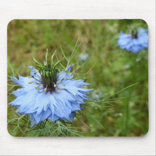 Muismuis met kornbloem muismat