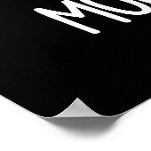 Muistache Funny Mouse Pun Dark BG Poster (Hoek)