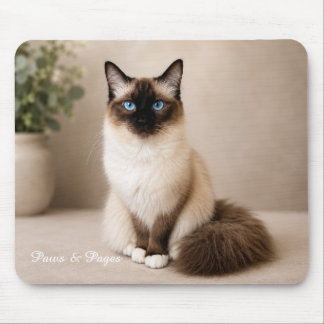 Muisvloer met knappe blauwe ogen kat | Paws & Page Muismat