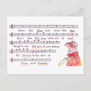 Muiszong bij het gedicht van gele kaas briefkaart