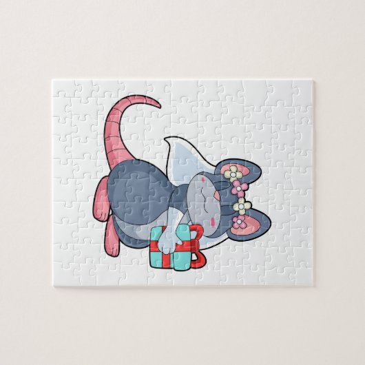 Muiz als bruid met sluier & geschenk.PNG Legpuzzel (Horizontaal)