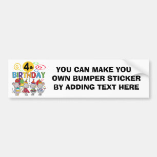 Muizen 4e verjaardag T-shirts en geschenken Bumpersticker
