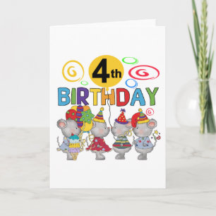Muizen 4e verjaardag T-shirts en geschenken Kaart