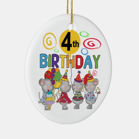 Muizen 4e verjaardag T-shirts en geschenken Keramisch Ornament (Rechts)