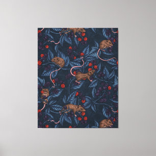 Muizen en bramen op de marine canvas afdruk