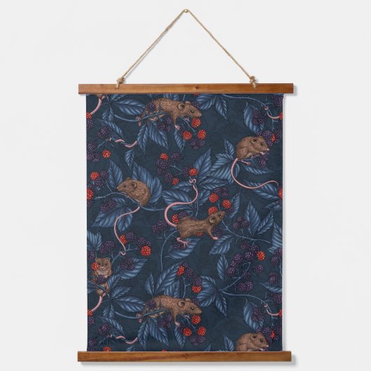 Muizen en bramen op de marine hangend wandkleed (Voorkant)