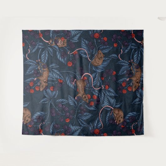 Muizen en bramen op de marine wandkleed (Voorkant (horizontaal))