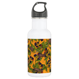 Muizen en bramen op geel waterfles