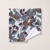 Muizen en bramen op wit bad handdoek (Wasdoekje)