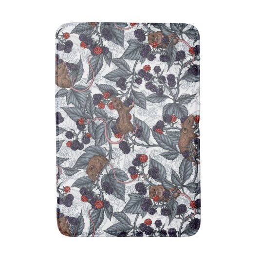 Muizen en bramen op wit badmat (Voorkant Verticaal)