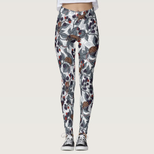 Muizen en bramen op wit leggings