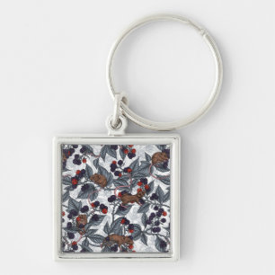 Muizen en bramen op wit sleutelhanger