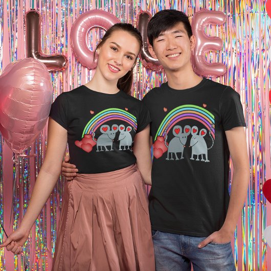 Muizen in Liefde Valentijnse Donkere Unisex T-shirt