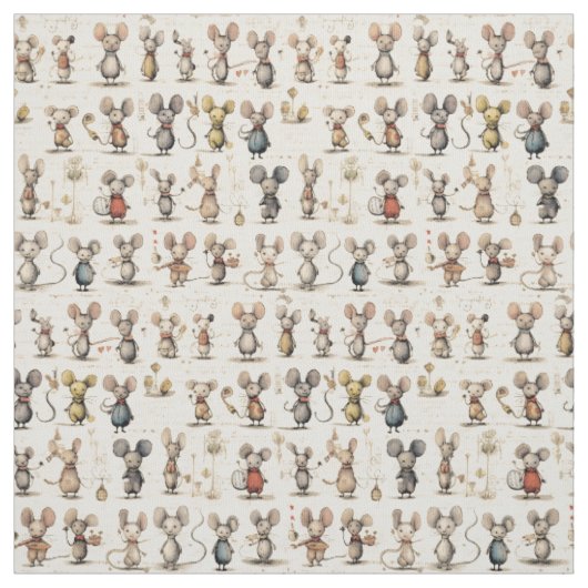 Muizen magie: grillige muizen stof (Swatch)
