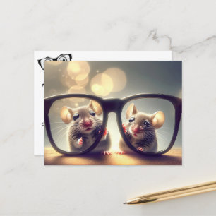 Muizen met een grote bril Oogarts Briefkaart