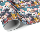 Muizen poseren met een camera cadeaupapier (Rol Hoek)