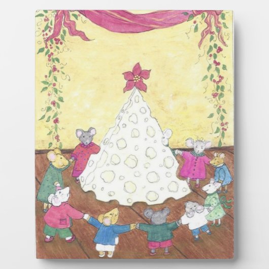 Muizen rond een kaaskerstboom fotoplaat (Voorkant)