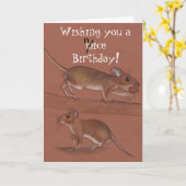 muizen verjaardagskaart kaart (Gele Bloem)