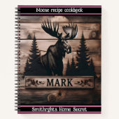 Muizenbeitsen op hout bij zonsondergang notitieboek (Voorkant)