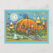 MUIZENHUIS, MUIZENTJE, TRICK OR TREAT HALLOWEEN BRIEFKAART (Voorkant)