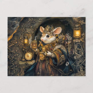 Muizenkoning in een boomwortelkasteel briefkaart