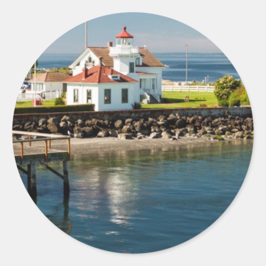 Mukilteo Lighthouse, Mukilteo, Washington, Verenig Ronde Sticker (Voorkant)
