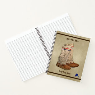 Mukluks op oud papier notitieboek