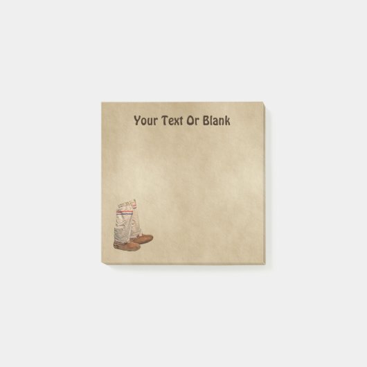 Mukluks op oud papier post-it® notes (Voorkant)