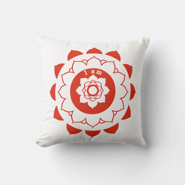 Muladhara Red Mandala Root Chakra Sierkussen (Voorkant)