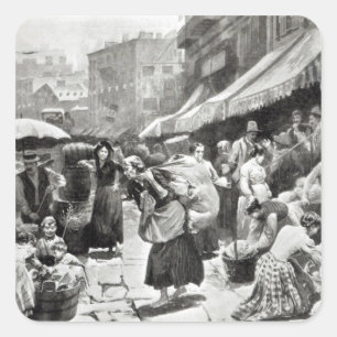 Mulberry Bend Italiaanse kolonie in New York Vierkante Sticker