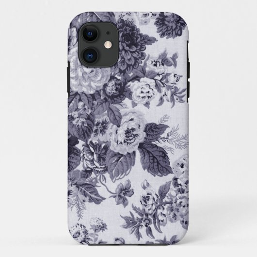 Mulberry Blue  Floral Toile Fabric No.3 Case-Mate iPhone Case (Achterkant)