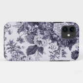 Mulberry Blue  Floral Toile Fabric No.3 Case-Mate iPhone Case (Achterkant (horizontaal))