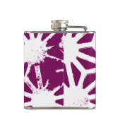 Mulberry en wit geometrisch patroon heupfles (Achterkant)