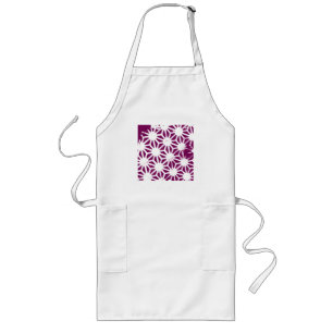 Mulberry en wit geometrisch patroon lang schort