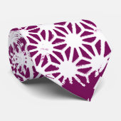 Mulberry en wit geometrisch patroon stropdas (Opgerold)