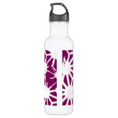 Mulberry en wit geometrisch patroon waterfles  (Achterkant)