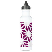 Mulberry en wit geometrisch patroon waterfles  (Links)