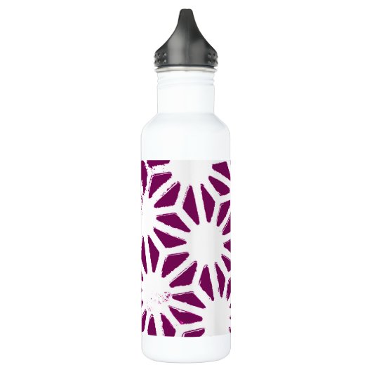 Mulberry en wit geometrisch patroon waterfles  (Links)