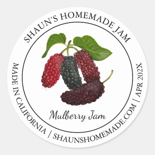 Mulberry Jam Modern label (Voorkant)