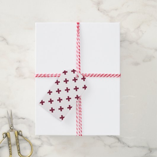 Mulberry kruisstift op wit cadeaulabel (Met Touw)