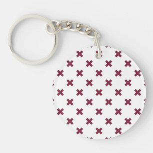 Mulberry kruisstift op wit sleutelhanger