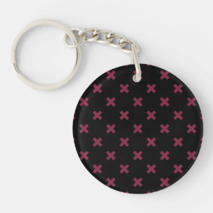 Mulberry kruisstift op zwart sleutelhanger