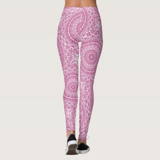 Mulberry Mandala geometrisch patroon Leggings (Achterkant)