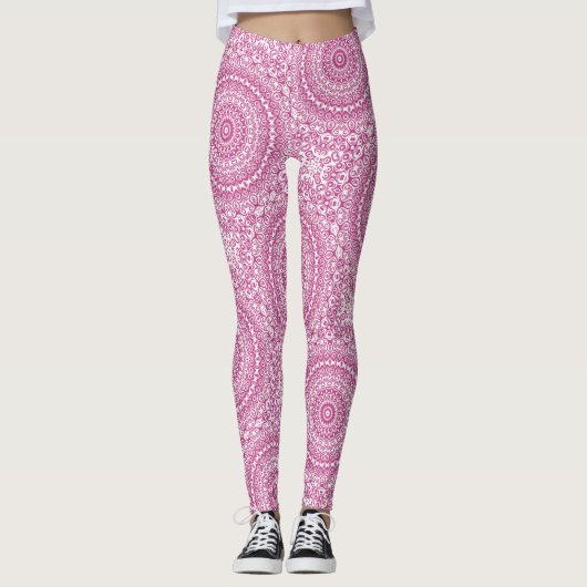 Mulberry Mandala geometrisch patroon Leggings (Voorkant)