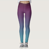 Mulberry Paarse Blue Blauwgroen Fade Leggings (Voorkant)