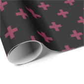 Mulberry polka kruist zwart cadeaupapier (Rol Hoek)