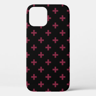 Mulberry polka kruist zwart iPhone 12 hoesje
